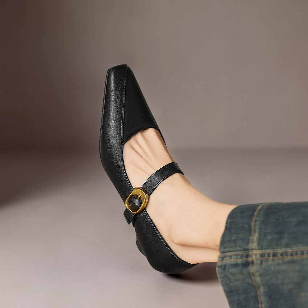 DORA | Ballerine a Punta Stretta con Fibbia Dorata Catherine da Donna