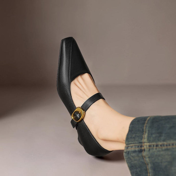 DORA | Ballerine a Punta Stretta con Fibbia Dorata Catherine da Donna