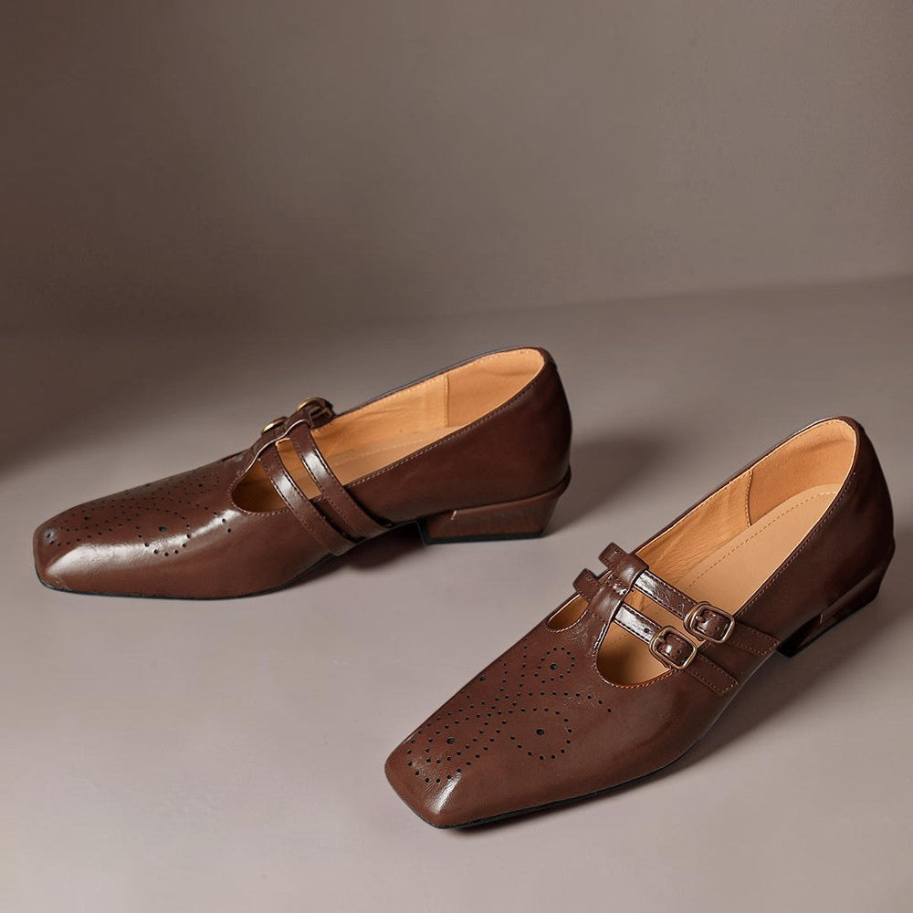 DORA | Scarpe da donna Pauline con doppia fibbia traforate