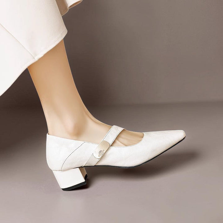 DORA | Ballerine a Punta Quadrata con Morsetto Dorato per Donna Juliette